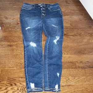 Women's Blue Distressed Jeans
